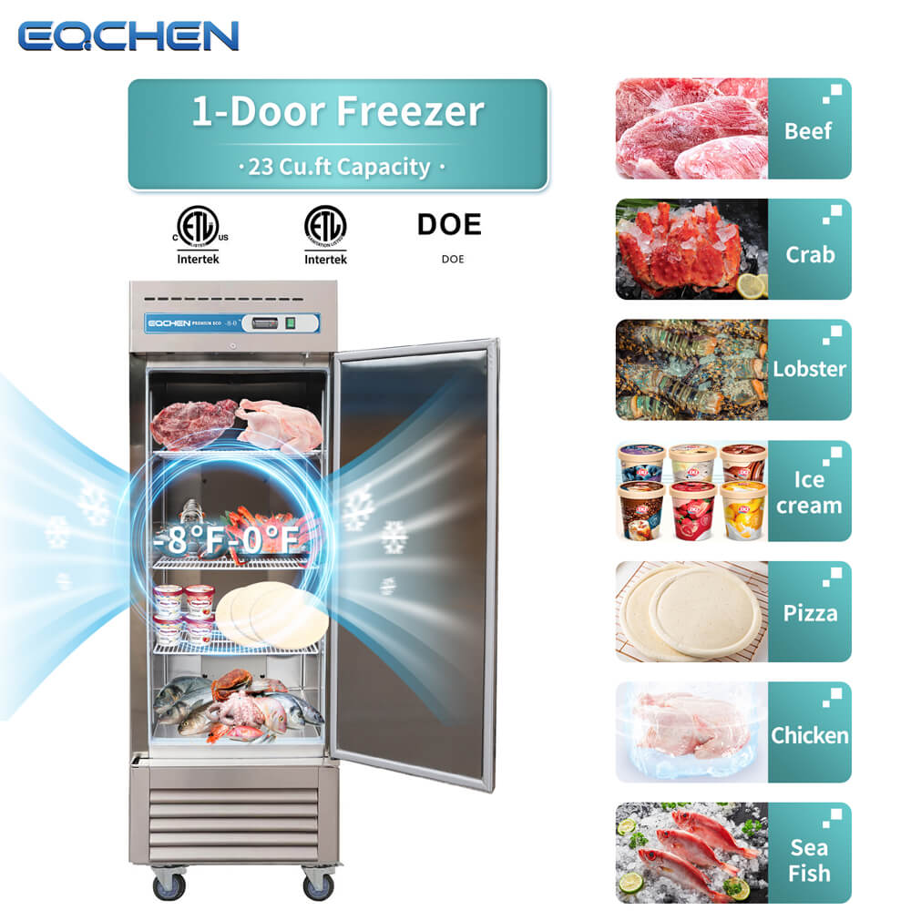EQCHEN 27 Inch 1 Door Commercial Freezer