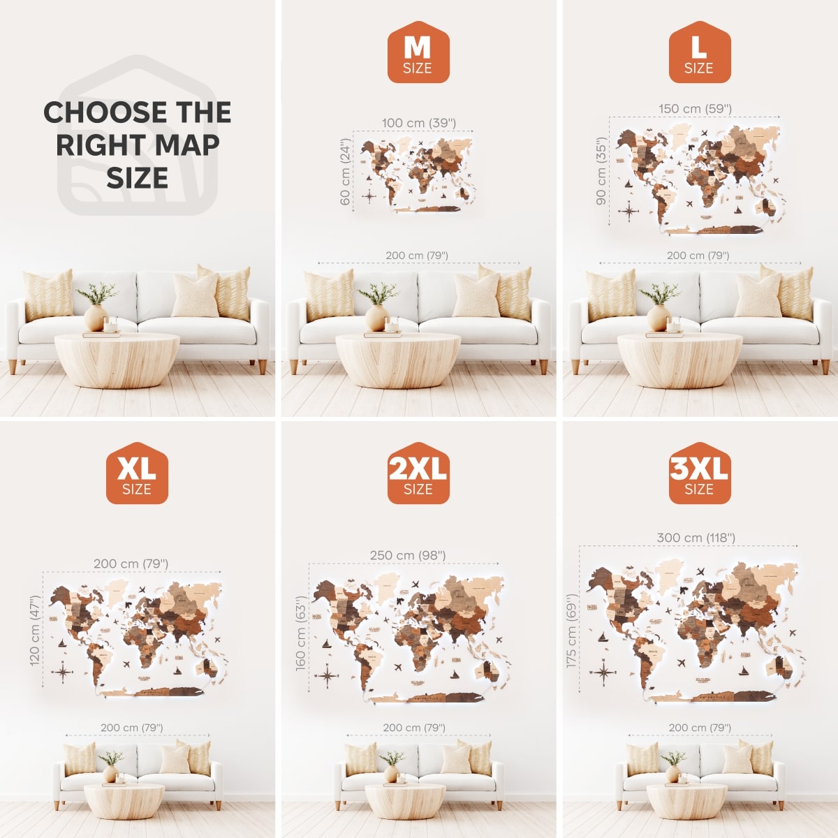 3D LED Wooden World Map 3.0 Multicolor (B2B)