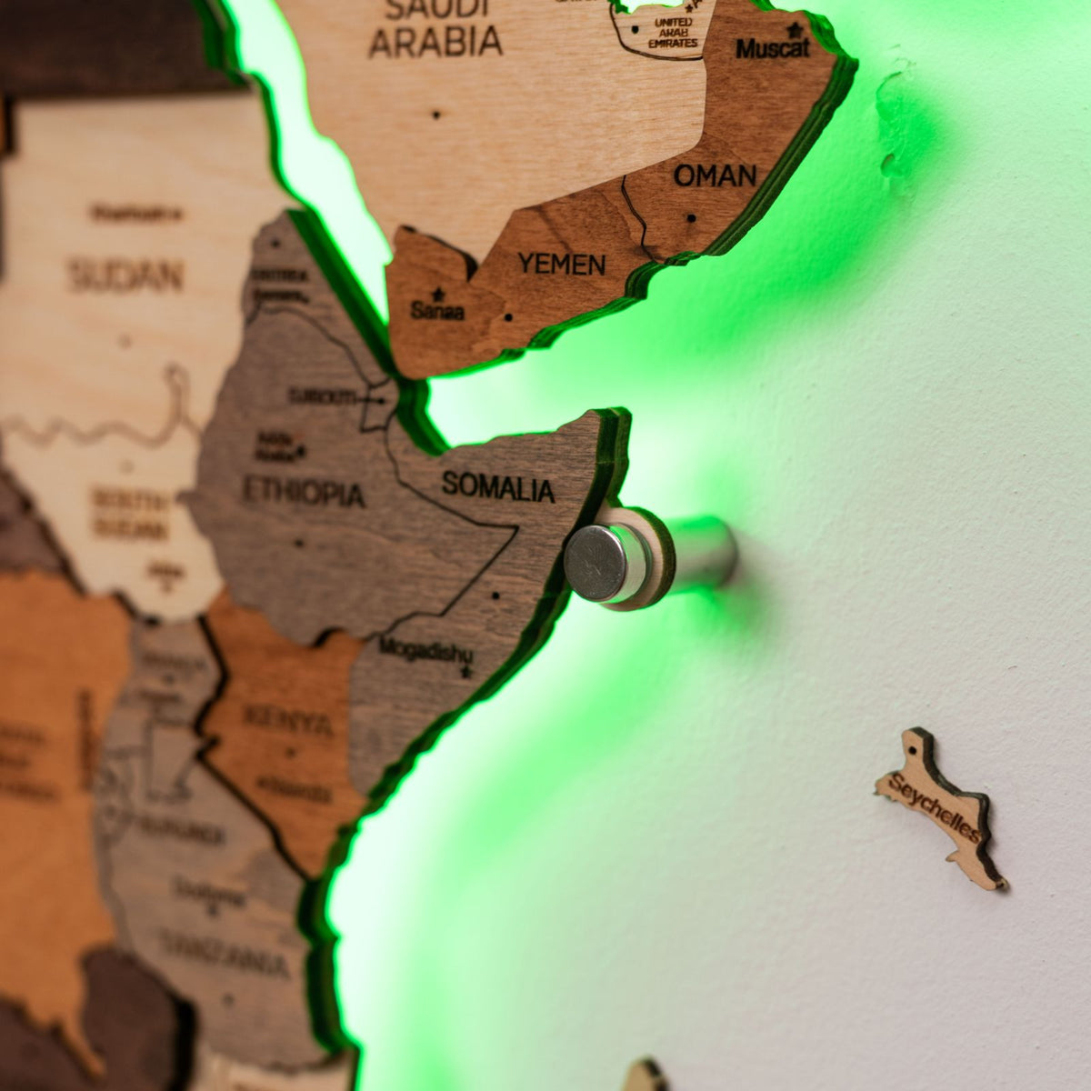3D LED Wooden World Map 3.0 Multicolor (B2B)
