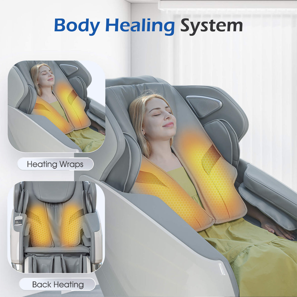 Bosscare Premium Full-Body Zero-Gravity Massage Chair With Ai Voice And App Control, Gray (SAK35970)